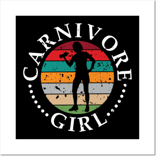 CARNIVORE GIRL MEAT EATER STEAK LOVER CUTE FIT GYM WOMAN Posters and Art